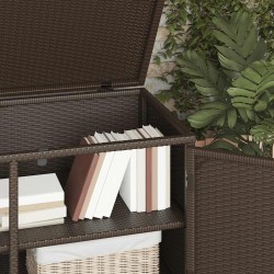 Armoire de rangement jardin marron 110x55x60,5cm résine tressée 