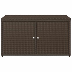 Armoire de rangement jardin marron 110x55x60,5cm résine tressée 