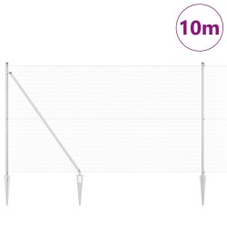 Clôture en Fil Soudé avec 7 Piquets 1.5x10 m Acier Galvanisé 