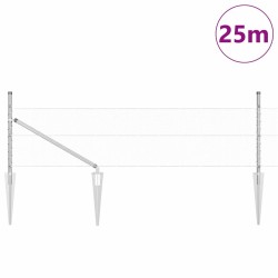 Ensemble de clôture Ensemble de 2 Acier galvanisé 25 x 0,5 m 