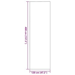 Tapis de porte gris rectangle 120x400 cm 