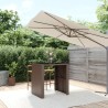 Table de bar et dessus en verre marron 105x80x110 cm poly rotin 
