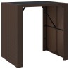 Table de bar et dessus en verre marron 105x80x110 cm poly rotin 