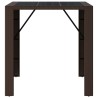 Table de bar et dessus en verre marron 105x80x110 cm poly rotin 
