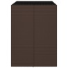 Table de bar et dessus en verre marron 105x80x110 cm poly rotin 