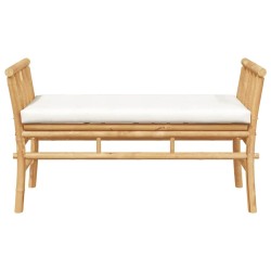 Banc de jardin avec coussin de 110 cm en bambou 