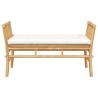 Banc de jardin avec coussin de 110 cm en bambou 