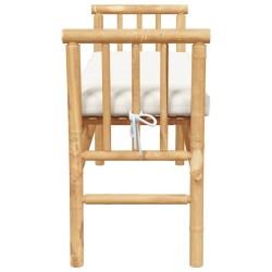 Banc de jardin avec coussin de 110 cm en bambou 