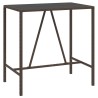 Table de bar et dessus en verre marron 110x70x110 cm poly rotin 
