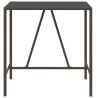 Table de bar et dessus en verre marron 110x70x110 cm poly rotin 