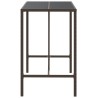 Table de bar et dessus en verre marron 110x70x110 cm poly rotin 