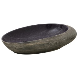 Vasque à poser violet et gris ovale 59x40x14 cm céramique 