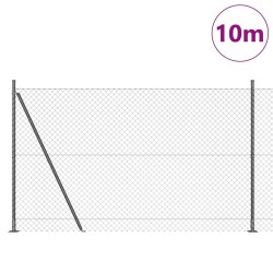 Jeu de Poteaux de Clôture Argent 10 x 1.6 m Acier galvanisé 