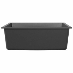 Évier de cuisine avec trou de trop-plein en granit gris 