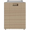 Banc de rangement extérieur coussin beige 100 cm résine tressée 