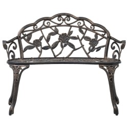 Banc de bistrot 100 cm Bronze Aluminium coulé 