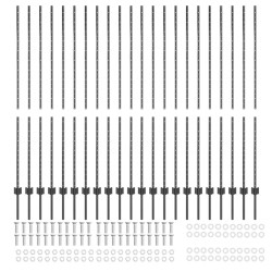 Poteaux de clôture argentés 44 pcs Gris 50 x 1.6 m Métal 