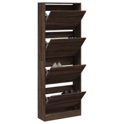 Armoire à chaussures chêne marron 60x21x163,5cm bois ingénierie 