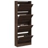 Armoire à chaussures chêne marron 60x21x163,5cm bois ingénierie 