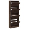 Armoire à chaussures chêne marron 60x21x163,5cm bois ingénierie 