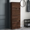Armoire à chaussures chêne marron 60x21x163,5cm bois ingénierie 