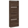 Armoire à chaussures chêne marron 60x21x163,5cm bois ingénierie 