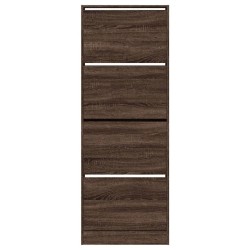 Armoire à chaussures chêne marron 60x21x163,5cm bois ingénierie 