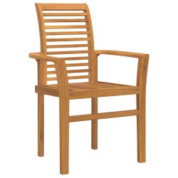 Chaise de Jardin Empilable 2 pcs en Bois Massif de Teck 