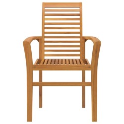 Chaise de Jardin Empilable 2 pcs en Bois Massif de Teck 