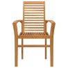 Chaise de Jardin Empilable 2 pcs en Bois Massif de Teck 