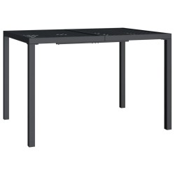 Table de jardin anthracite 110x80x72 cm acier 