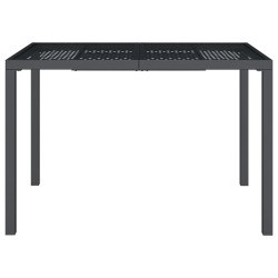 Table de jardin anthracite 110x80x72 cm acier 