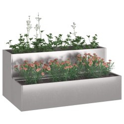 Pot de jardin à deux niveaux 100x60x45 cm Acier inoxydable 