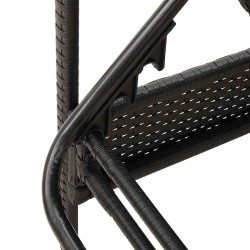 Transat avec coussin Noir 63x200x81 cm en rattan 