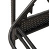Transat avec coussin Noir 63x200x81 cm en rattan 