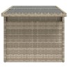 Table de jardin dessus en verre gris clair 100x55x73 cm rotin 