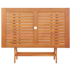 Table pliable de jardin 120x70x75 cm bois d'eucalyptus solide 