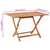 Table pliable de jardin 120x70x75 cm bois d'eucalyptus solide 