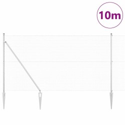 Set de poteaux de clôture 2 pièces Acier galvanisé 10 x 1,5 m 