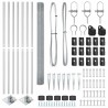 Set de poteaux de clôture 2 pièces Acier galvanisé 10 x 1,5 m 