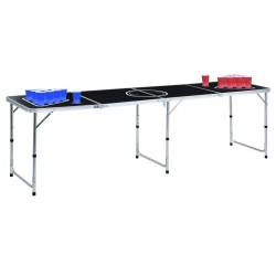 Table de bière-pong pliable avec tasses et balles 240 cm 
