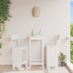 Tabourets de bar lot de 2 blanc 40x48,5x115,5cm bois massif pin 