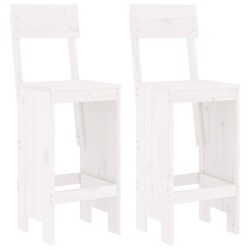 Tabourets de bar lot de 2 blanc 40x48,5x115,5cm bois massif pin 