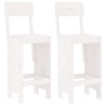 Tabourets de bar lot de 2 blanc 40x48,5x115,5cm bois massif pin 