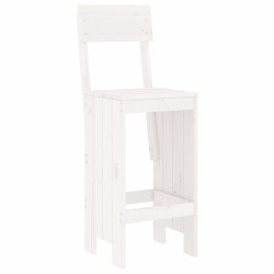 Tabourets de bar lot de 2 blanc 40x48,5x115,5cm bois massif pin 