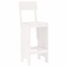 Tabourets de bar lot de 2 blanc 40x48,5x115,5cm bois massif pin 