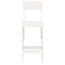 Tabourets de bar lot de 2 blanc 40x48,5x115,5cm bois massif pin 