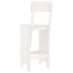 Tabourets de bar lot de 2 blanc 40x48,5x115,5cm bois massif pin 