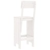 Tabourets de bar lot de 2 blanc 40x48,5x115,5cm bois massif pin 