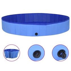 Piscine pliable pour chiens Bleu 300x40 cm PVC 